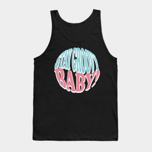 Groovy tshirt poster lettering, hippie, joy Tank Top